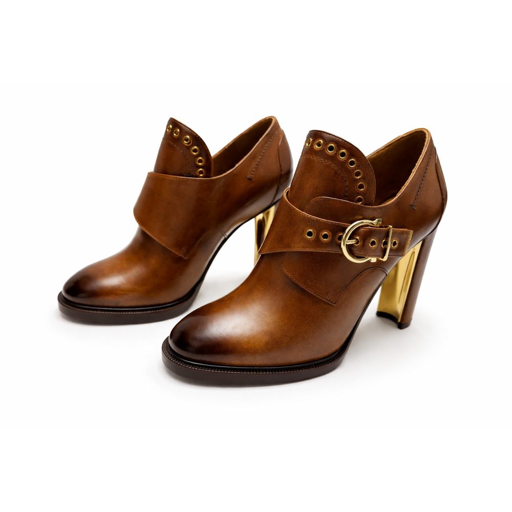 Salvatore Ferragamo "Nevers" Leather Ankle Boots US Women Size 7 1/2 M - Picture 4 of 12